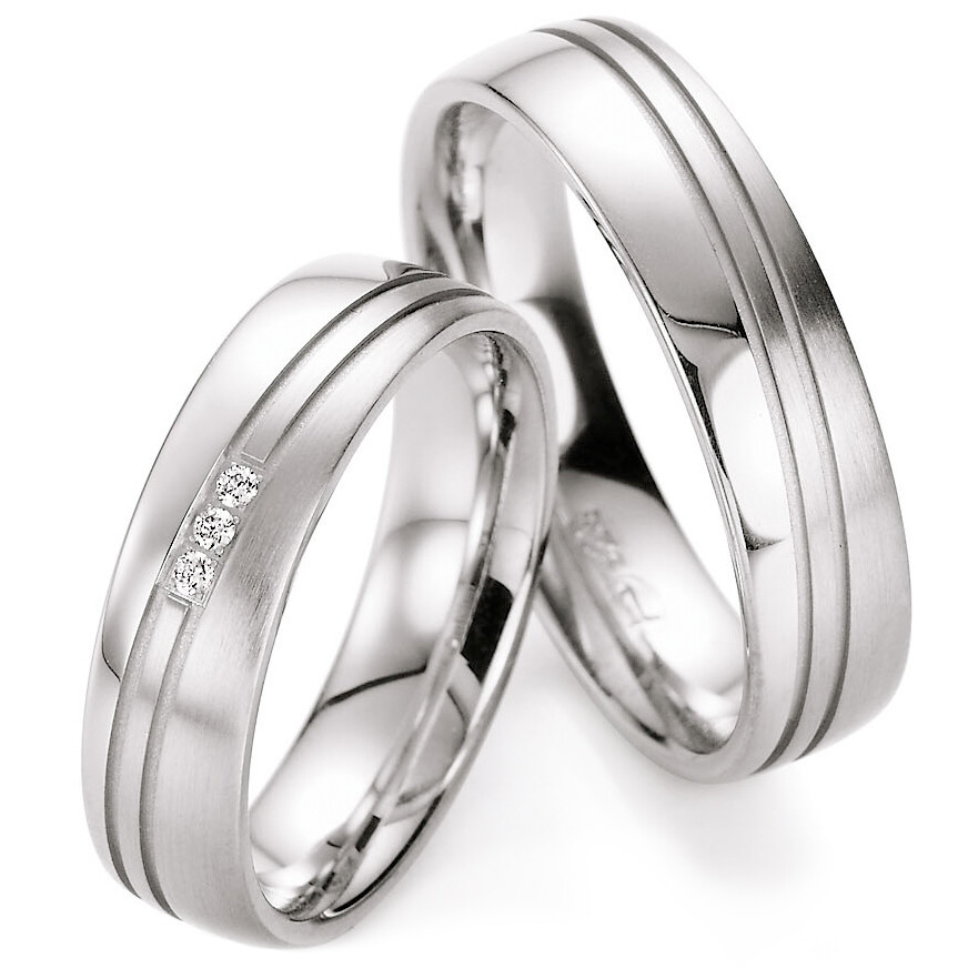 Collection Ruesch Trauringe Weißgold 55/10110 White Style Silver Inspiration Brilliant