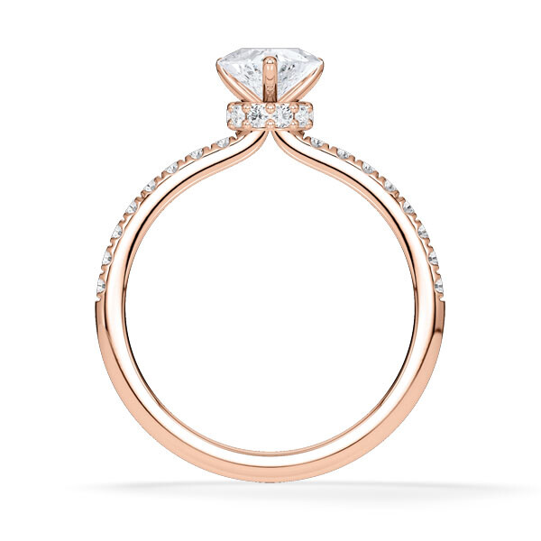 Diamantring Lab Grown Halo Herz Diamant Rotgold Rubin 1981