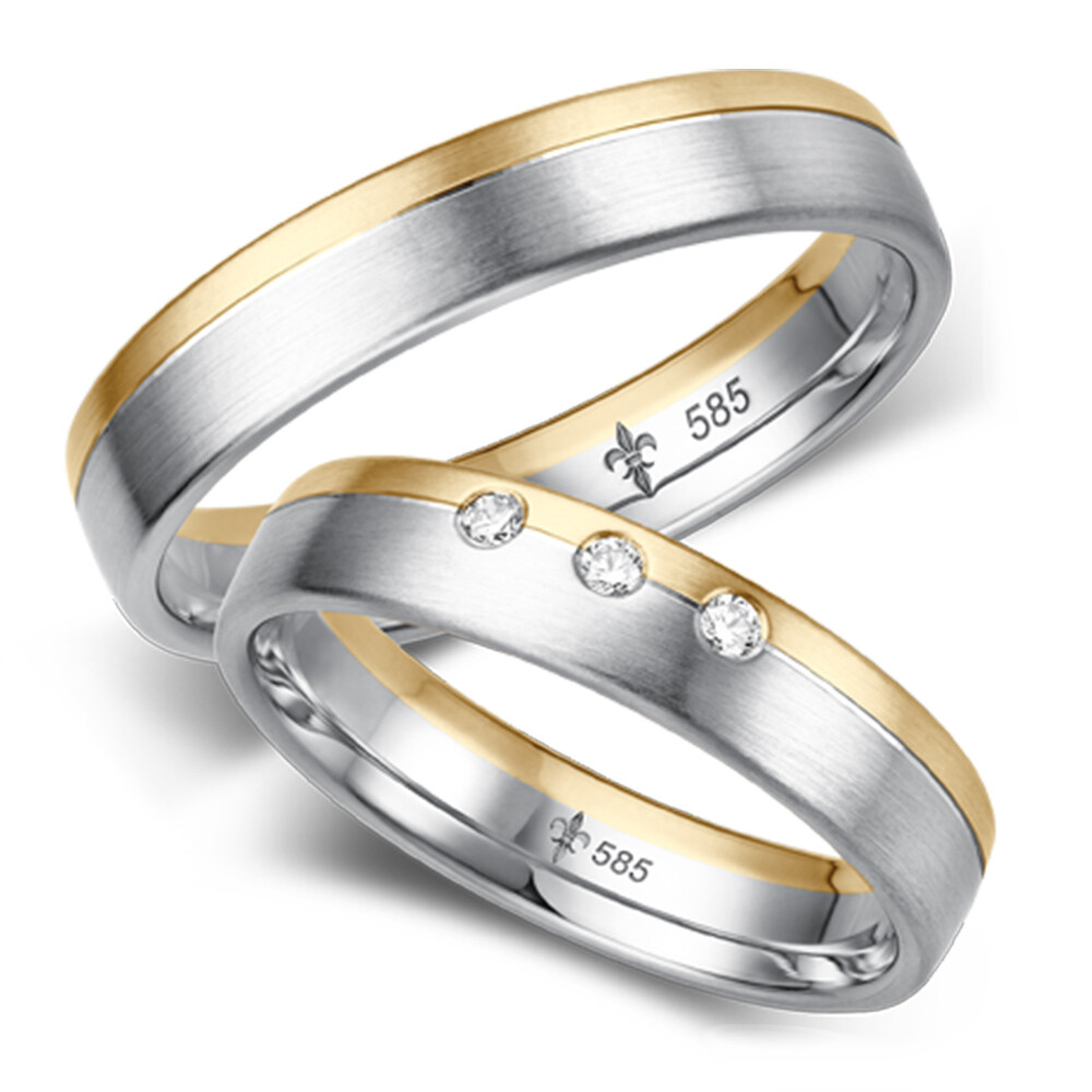 Trauringe Odette Weißgold & Gelbgold Giloy TR-0/TR-1-00059