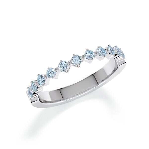 Memoire- Vorsteckring Palladium 950 zus. 0,360ct. Iceblue Rubin 1806