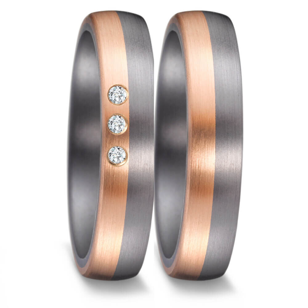 TeNo Partnerringe Tantal Roségold 585 Brillant 59642