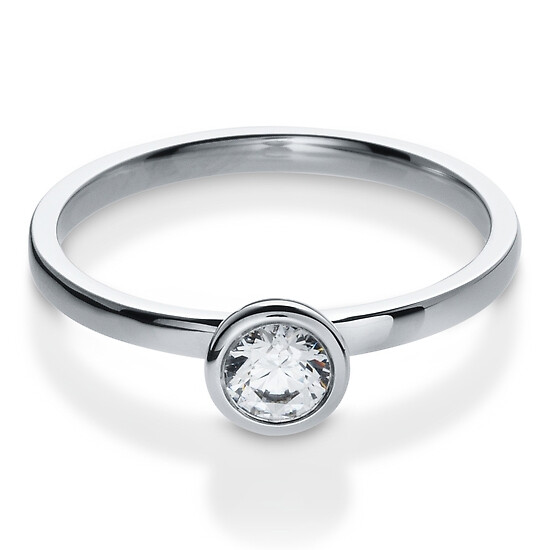 Solitär Ring Silber mit Zirkonia Breuning 41/05295