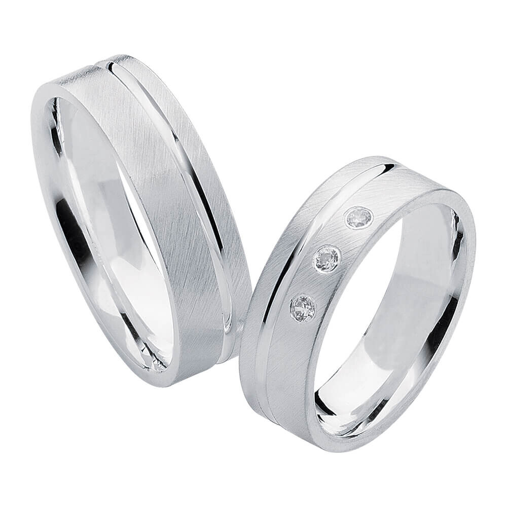 Partnerringe Heartbeat Silber 925 Rubin S05