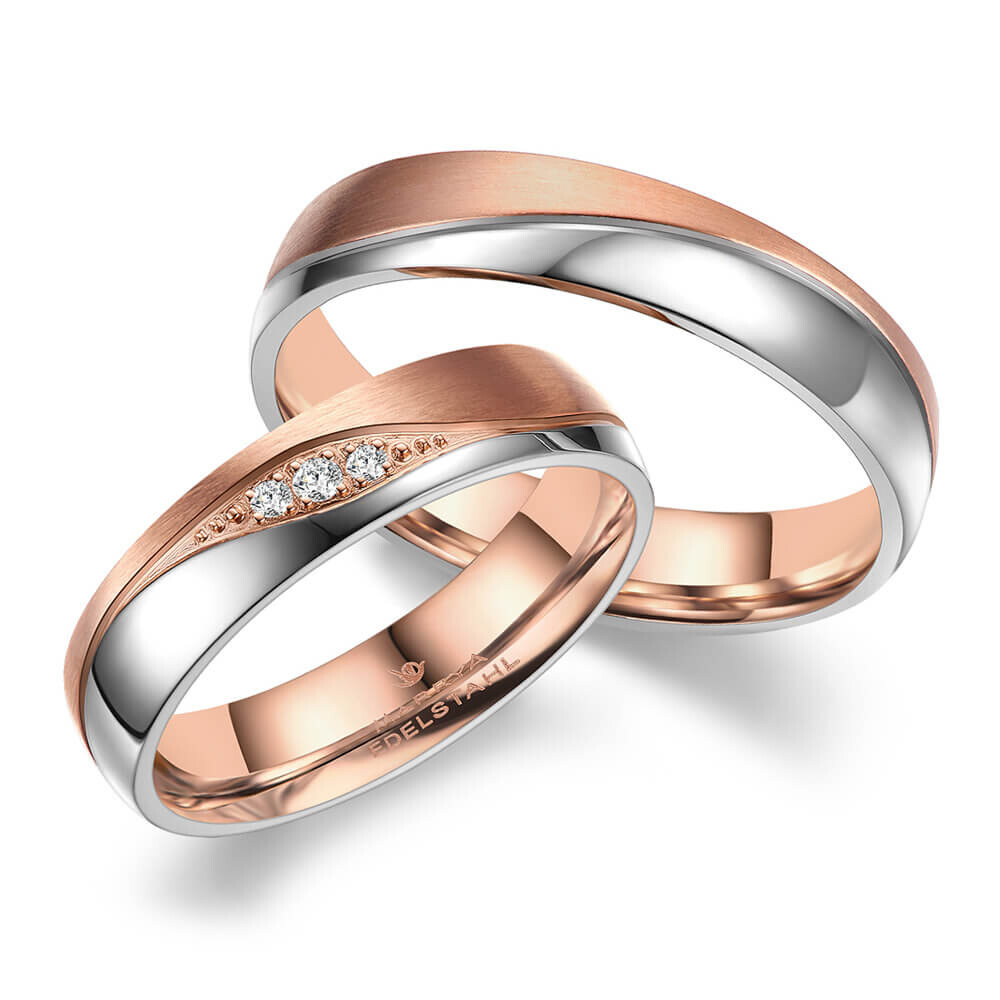 Partnerringe Trauringe Edelstahl Rosé Marrya ES-35