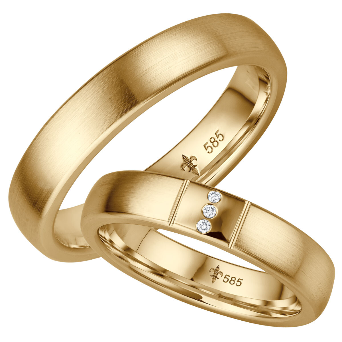 Giloy Trauringe Bernadette Gelbgold TR-0-00037 & TR-1-00037