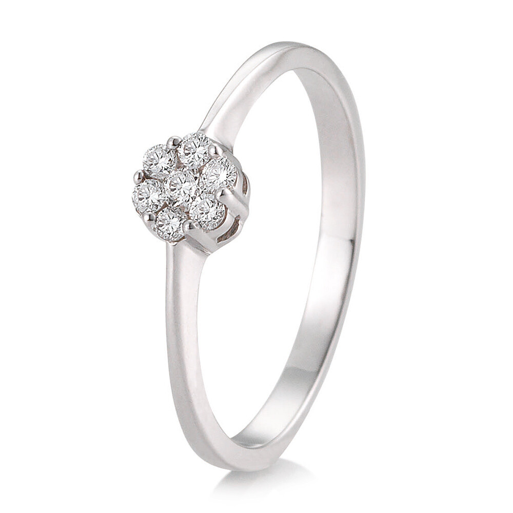 Breuning Verlobungsring Flower Weißgold 585