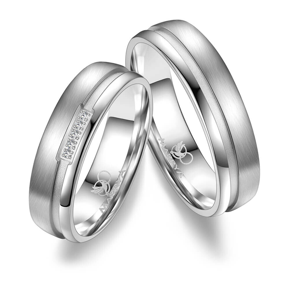 Trauringe Partnerringe Sterlingsilber 925 Zirkonia Marrya SI-10