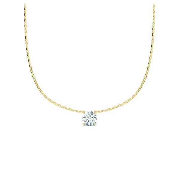 Collier Gelbgold 585 Brillant zus. 0,100 ct, tw, si Rubin RU-1582-2