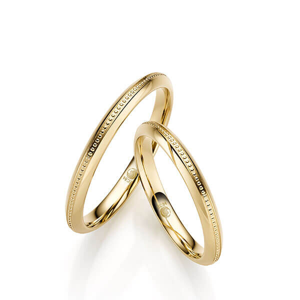 Trauringe Gelbgold Perlfuge Rubin RU-1699