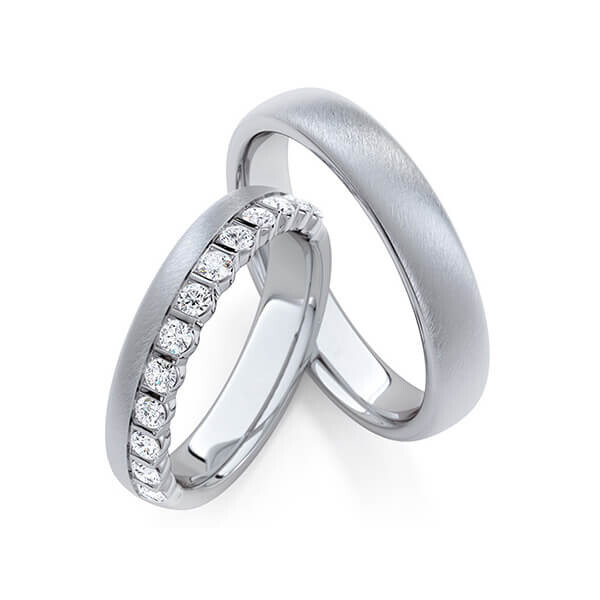 Trauringe Memoire Platin 600 Brillant zus. 0,560 ct. tw, si Rubin RU-1768