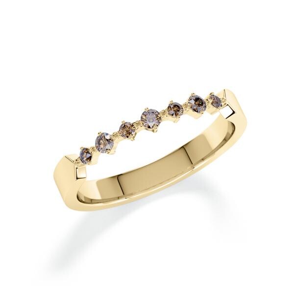 Memoire/Vorsteckring Gelbgold 585/- zus. 0,150 ct, Cognac - RU-1807-56