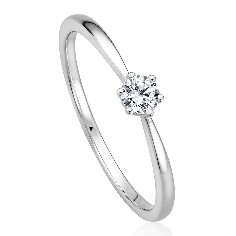 bella luce Solitaire Ring Weißgold Brillant 0.170 ct. w/si