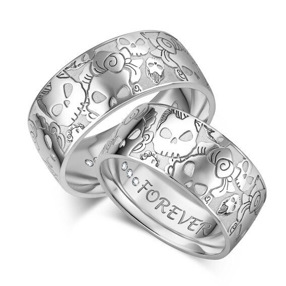 Giloy Trauringe Rock 'n Roll Weißgold TR-0/TR-1-09001