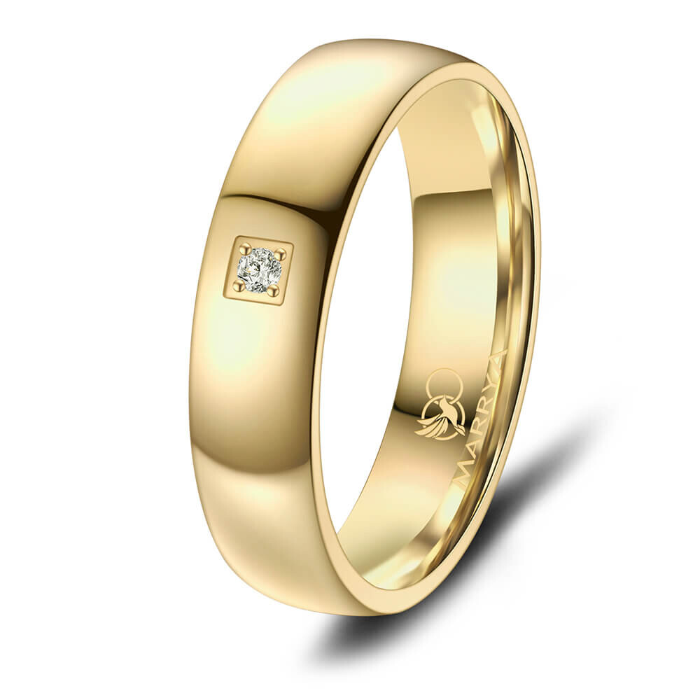 Partnerringe Trauring Edelstahl Gold mit Zirkonia Marrya ES-30