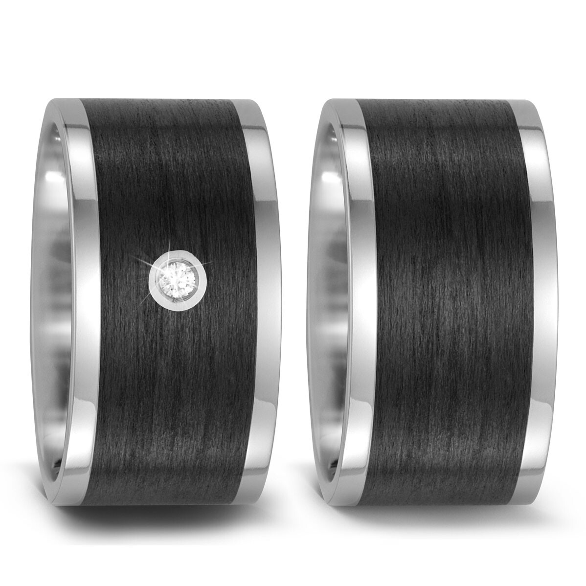 Trauringe Titan Carbon Brillant TitanFactory 52476