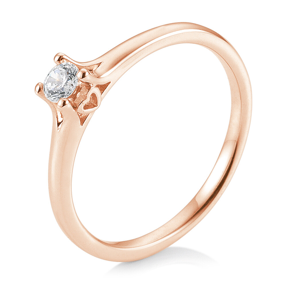 Verlobungsring Solitär 4er Krappe Rotgold BR179 Brillant