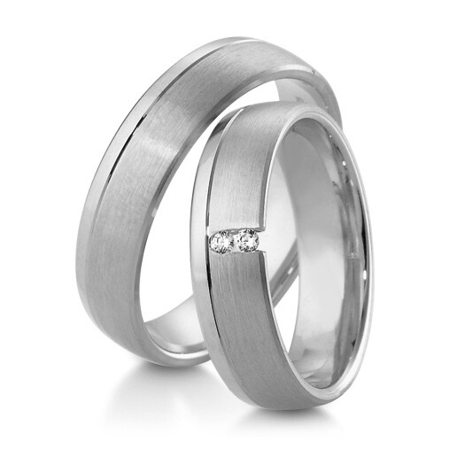 Trauringe Weißgold Inspiration Breuning 48/04105 & 48/04106