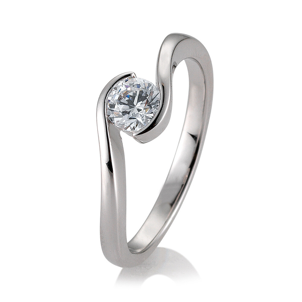 Verlobungsring Schwung Platin BR133 Brillant