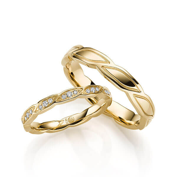 Paar Trauringe / Eheringe Gelbgold 333/- zus. 0,120 ct, tw, si - RU-1705-1