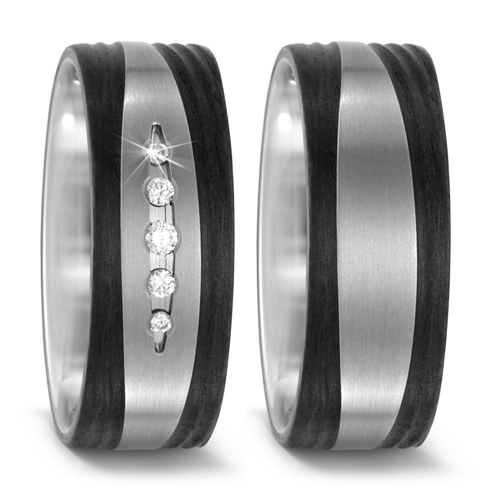 Trauringe Titan Carbon Brillant TitanFactory 52481