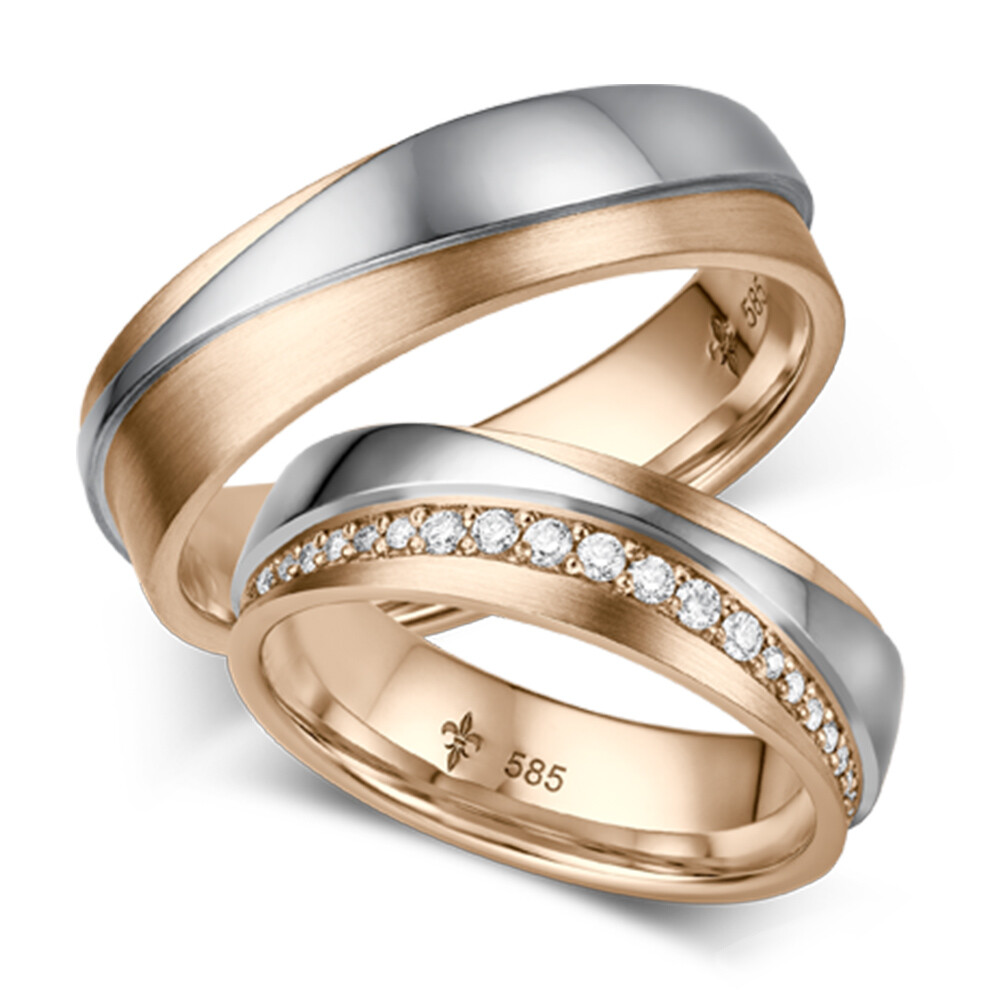 Trauringe Lana Roségld & Weißgold Giloy TR-0/TR-1-00050