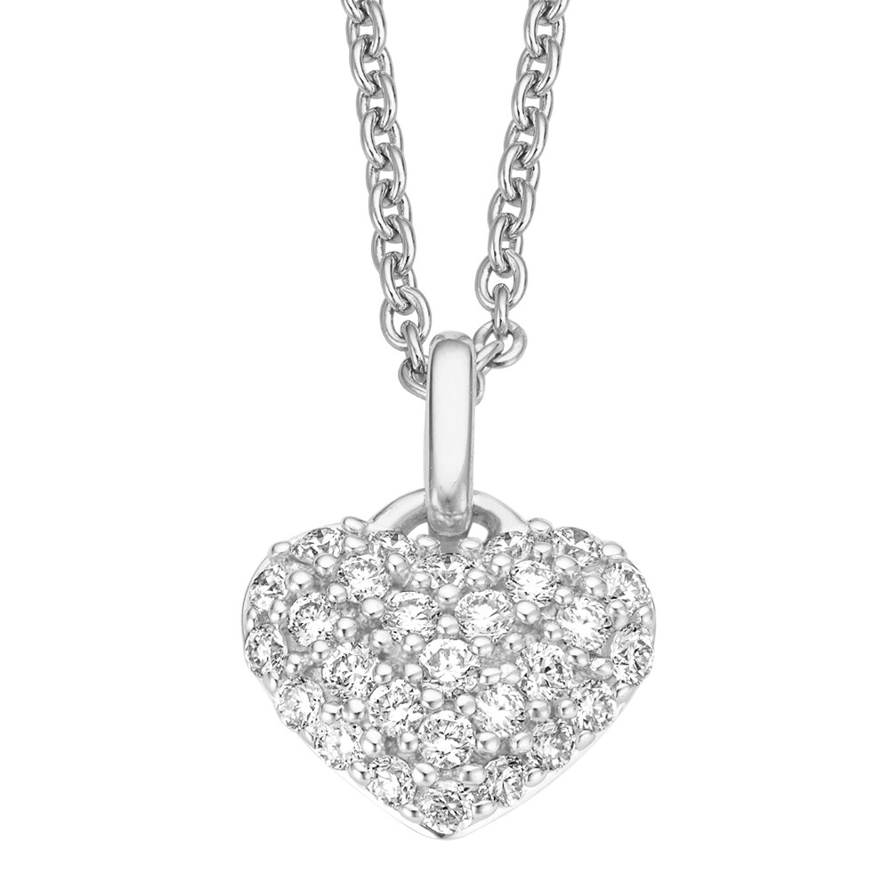 bella luce Halskette mit Anhänger Fleur Weißgold 585 Brillant 0.200 ct.