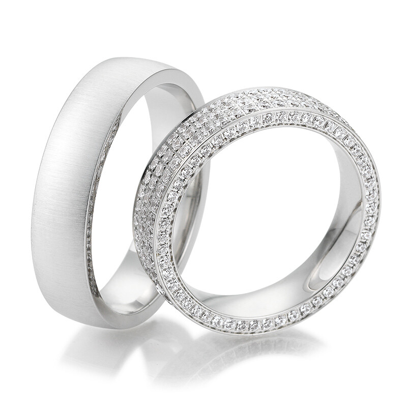 Breuning Trauringe Lounge Weißgold 48/05175 & 48/05176