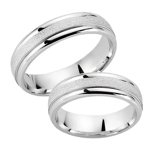 Schwarz Trauringe / Partnerringe Silber 925 SW925-008 Sterlingsilber feinmatt