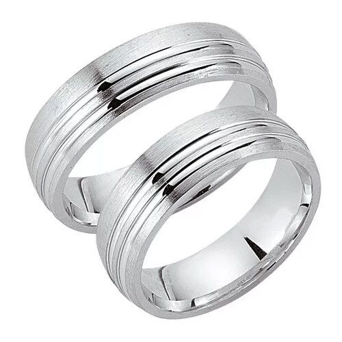 Schwarz Trauringe / Partnerringe Silber 925 SW925-021 Sterlingsilber feinmatt