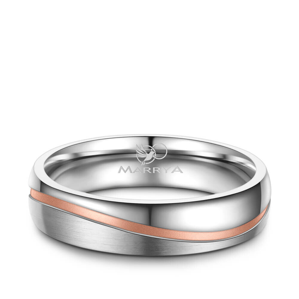 Trauring Partnerring Edelstahl Roségold Marrya ES-11