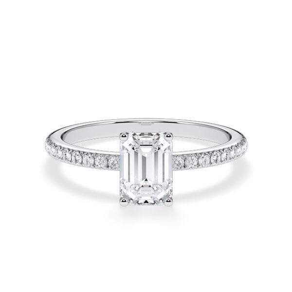 Verlobungsring Emerald Lab-Grown Platin Rubin RU-1899