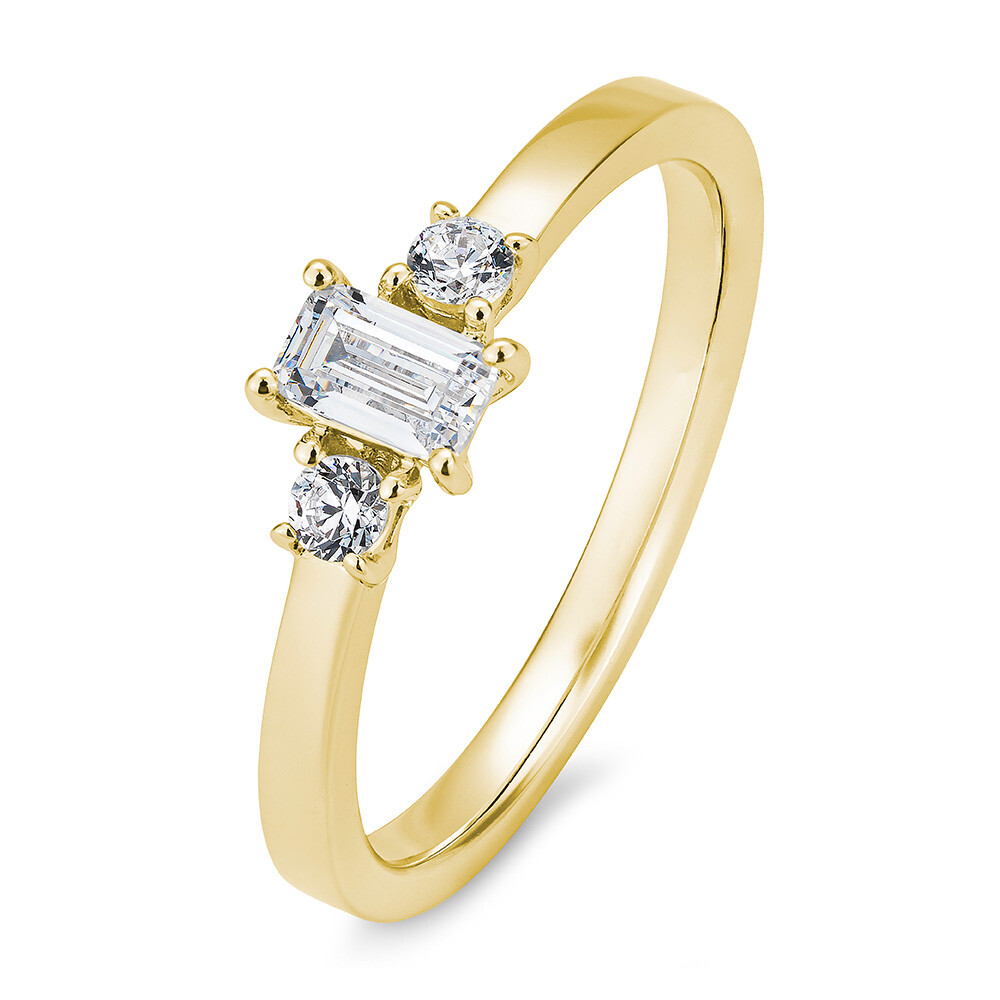 Verlobungsring gedreht Weißgold Lab-Grown Diamanten Breuning