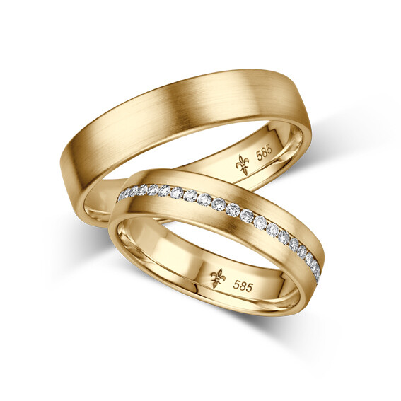 Giloy Trauringe TR-0-00049 & TR-1-00049 Priscille Gelbgold