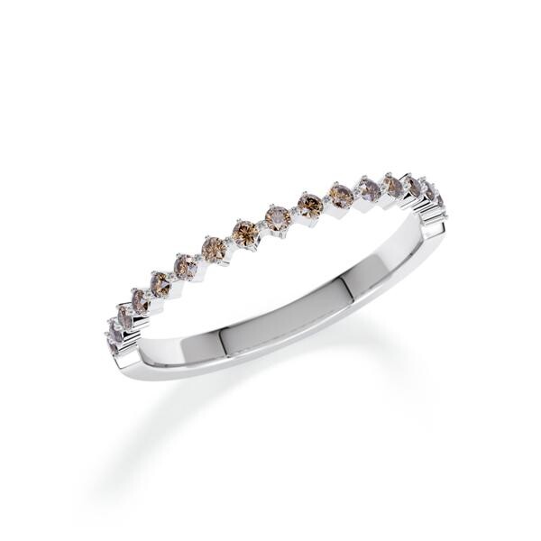 Memoire- Vorsteckring Palladium 950 zus. 0,160ct. Cognac Rubin 1806