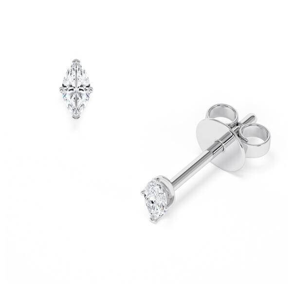 Ohrstecker Platin Marquise Diamant Rubin RU-1777