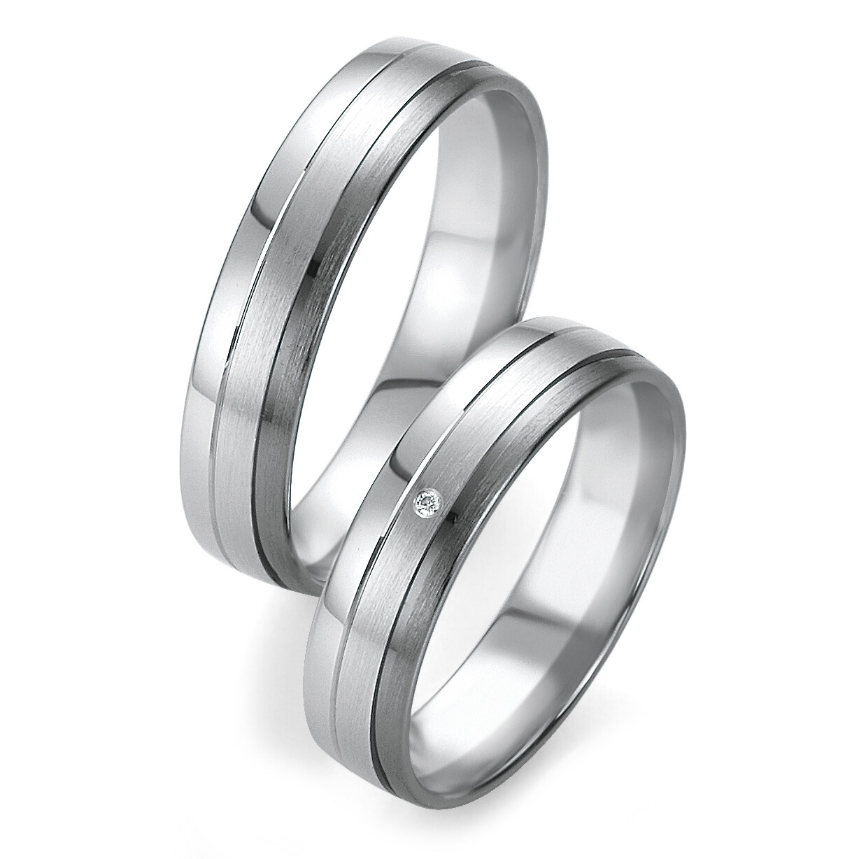 Breuning Trauringe aus Weißgold & Graugold - 48/07165 & 48/07166