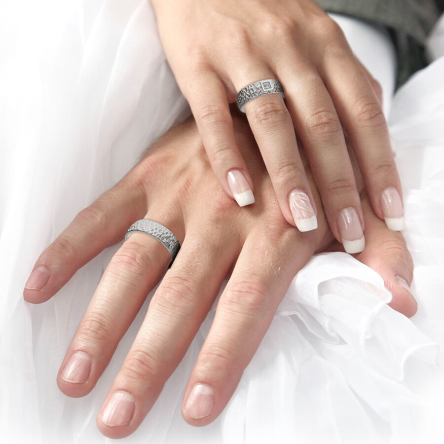 Ruesch Trauringe Hammerschlag 66/63070-065 & 66/63080-065 aus Palladium 500