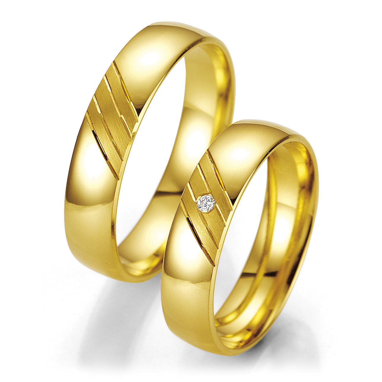 Breuning Trauringe 48/07015 & 48/07016 aus Gelbgold