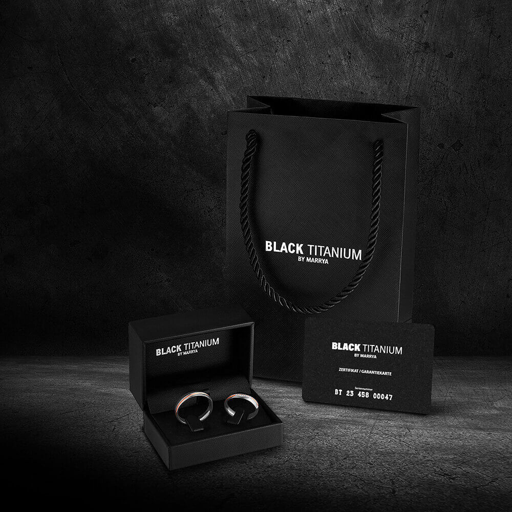 Partnerringe schwarz Black Titanium Rosé Marrya BT-05