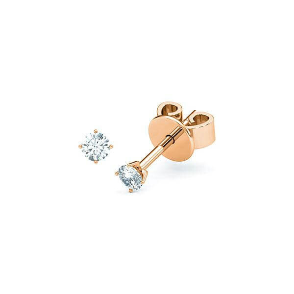 Ohrstecker Rotgold 585 Brillant zus. 0,150 ct, tw, si Rubin RU-1574-26
