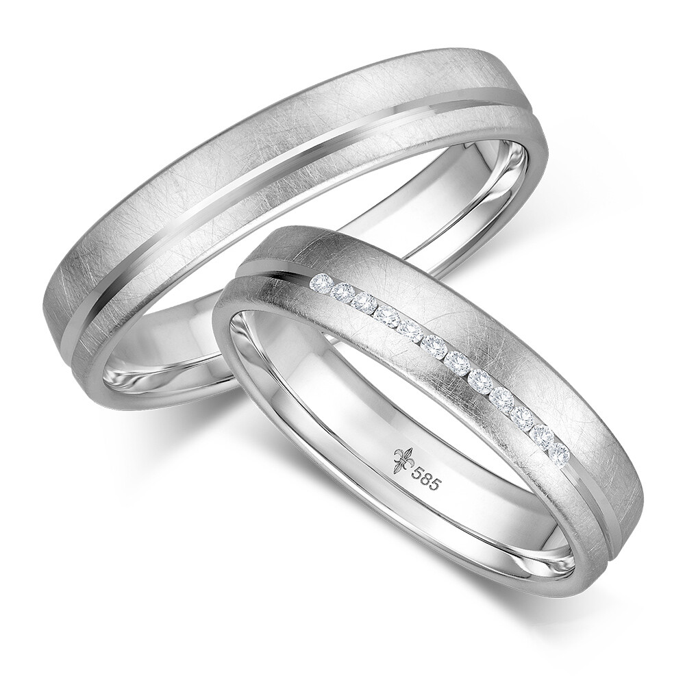 Trauringe Pia Weißgold Brillant Giloy TR-0/TR-1-00079