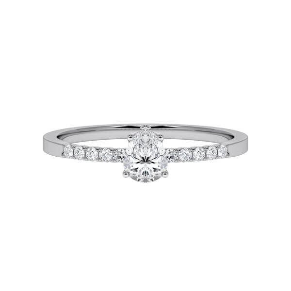 Verlobungsring Graugold 750/- Platin 950/- zus. 0,400 ct, tw, vs & tw, si - RU-1790-5