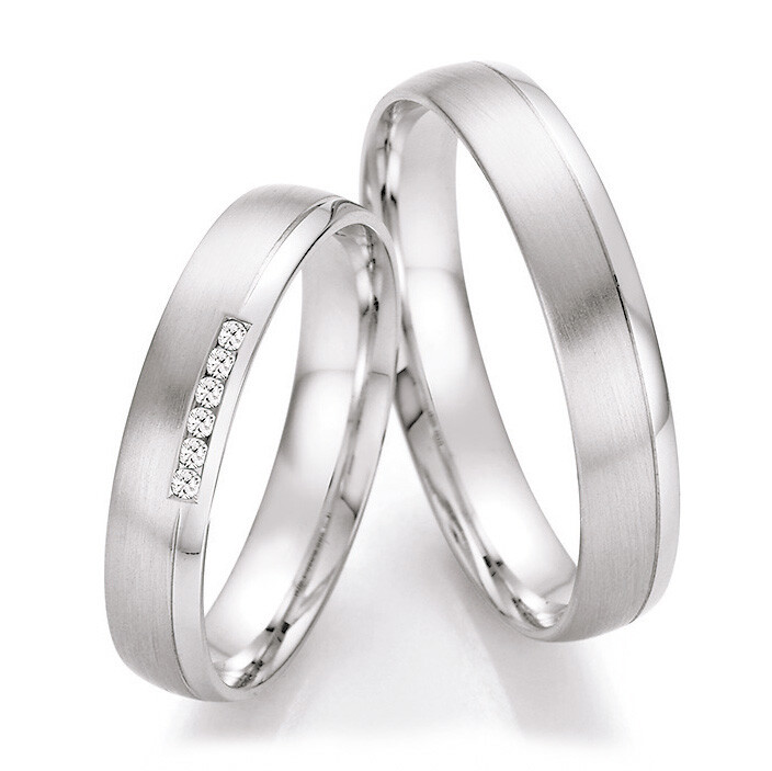 Trauringe Weißgold Brillant Collection Ruesch 66/41050 & 66/41060