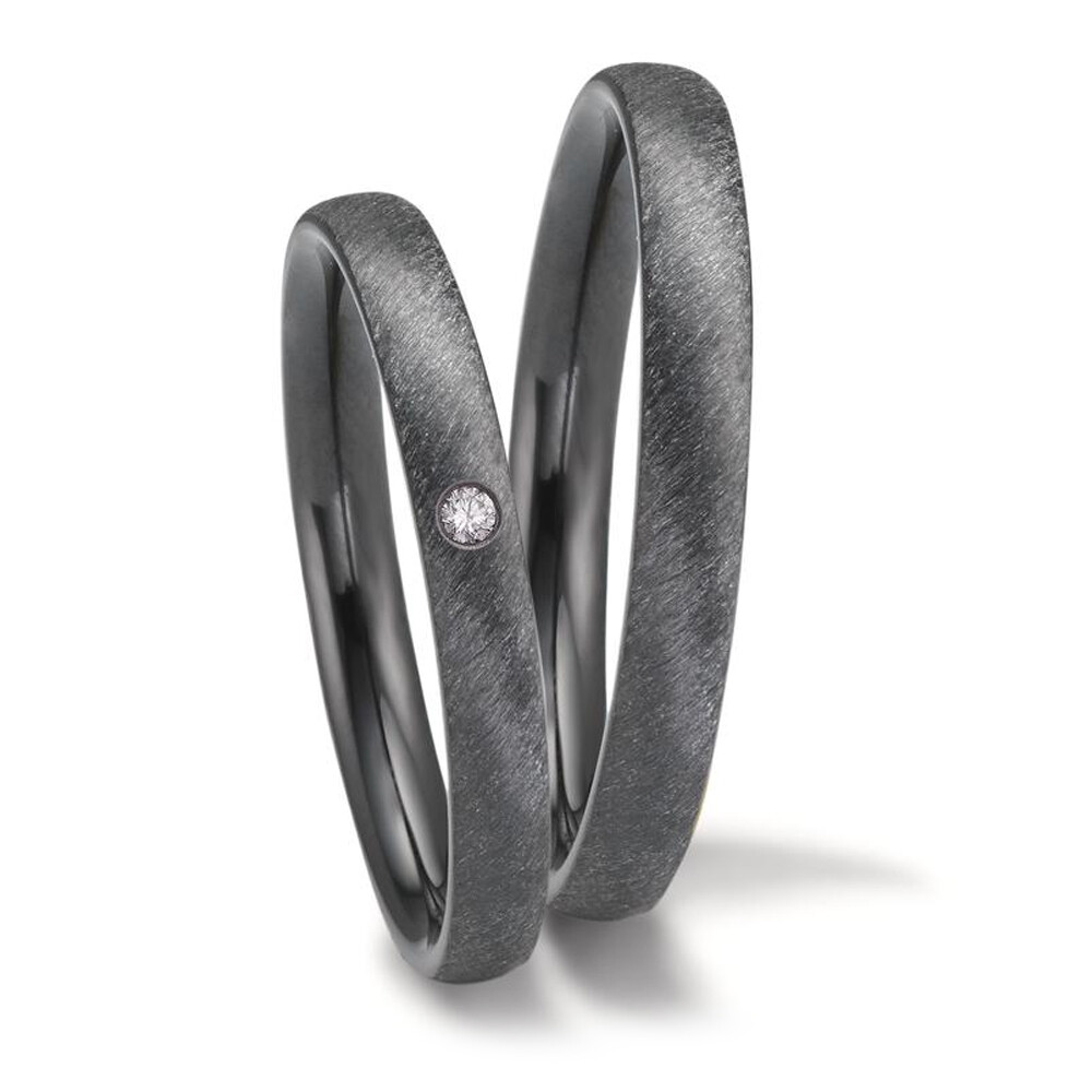 Eheringe aus Zirkonium diagonal matt Brillant Titanfactory 52669