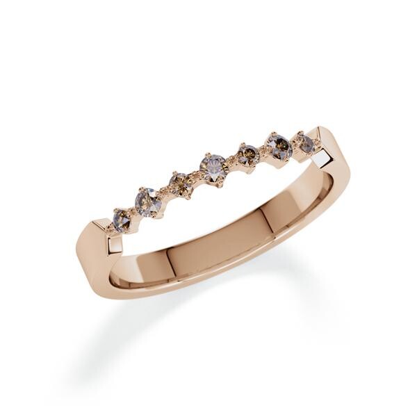 Memoire/Vorsteckring Peach-Gold 750/- zus. 0,150 ct, Cognac - RU-1807-55