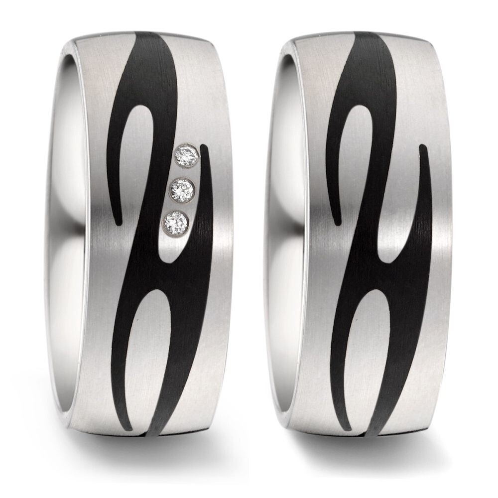 Trauringe Titan Carbon Brillant TitanFactory 52551