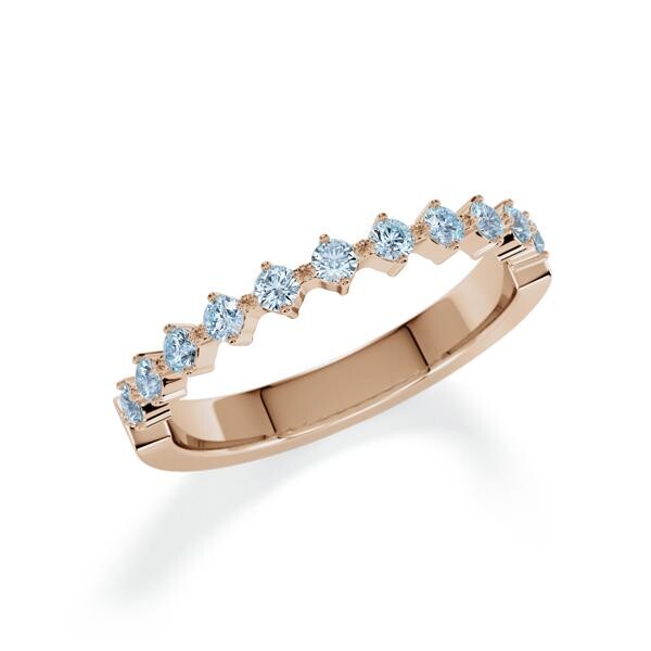 Memoire- Vorsteckring Peach-Gold 585 zus. 0,360ct. Iceblue Rubin 1806