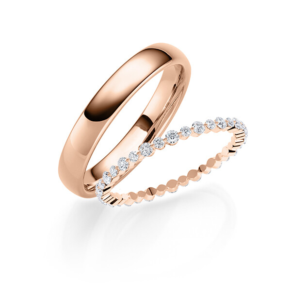 Trauringe Memoire Eheringe Rotgold Rubin RU-1821