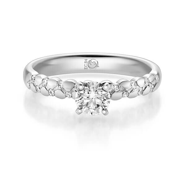 Diamantring Weißgold 333 zus. 0,740 ct, Lab-Grown & tw,si Brillant Rubin RU-1723-7
