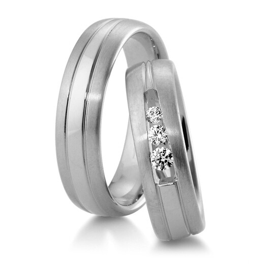 Trauringe Weißgold Inspiration Breuning 48/04113 & 48/04114